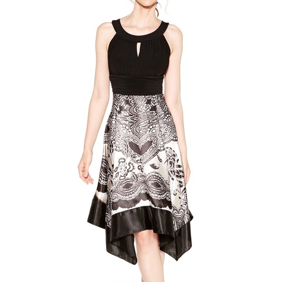 Melrose Dresses & Skirts - MELROSE Keyhole Asymmetrical Print Dress Sz 20W